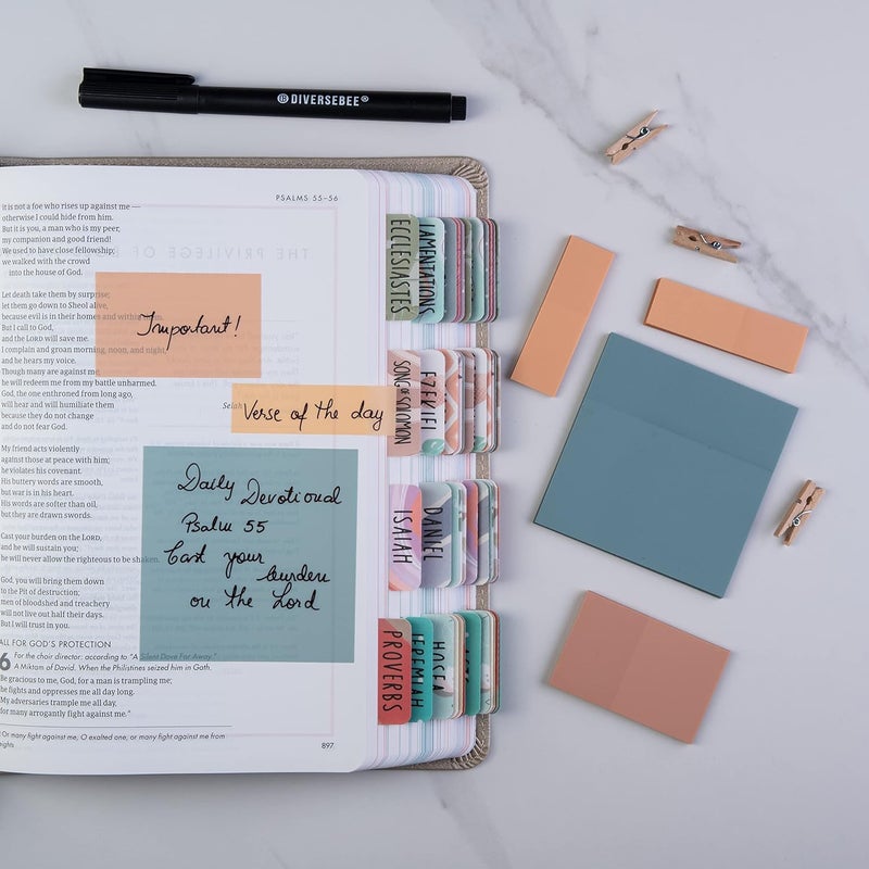 DIVERSEBEE Transparent Sticky Notes (Includes Quick Dry Pen), Cute Clear Sticky Tabs, Translucent Page Flags Book Markers Stickers, Planner Accessories Bible Journaling Study Office Supplies (Candy) - Image 5